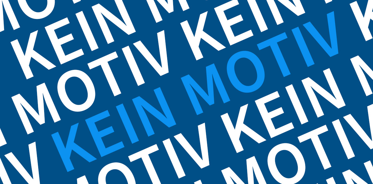 Text mit Kein Motiv auf blauem Grund