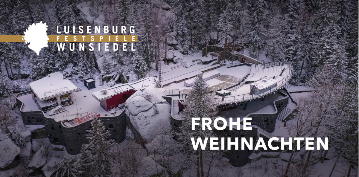 Vogelperspektive von der Luisenburg schneebedeckt