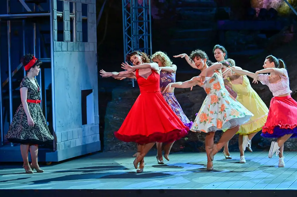 Tanzendes Ensembles auf der Bühne